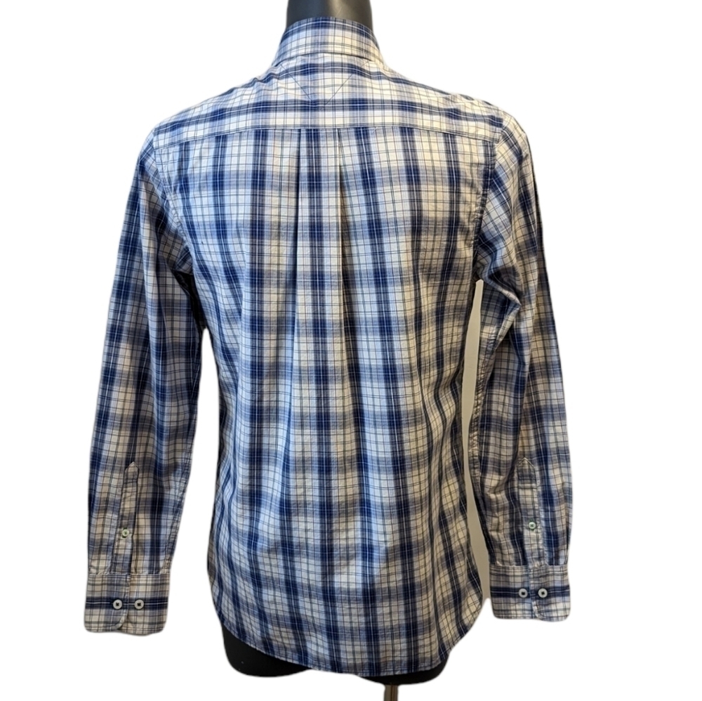 Tommy Hilfiger Blue Plaid Button Down Shirt Small Long Sleeves - Picture 5 of 10